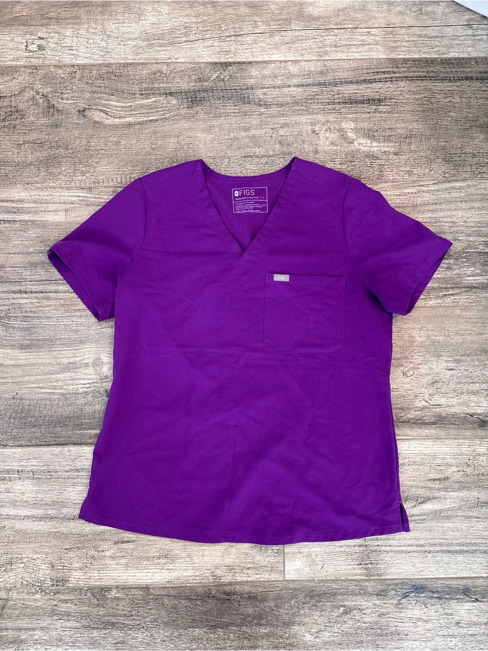 FIGS Women’s Purple Sz:L Preowned V-neck Short-sleeve 183#